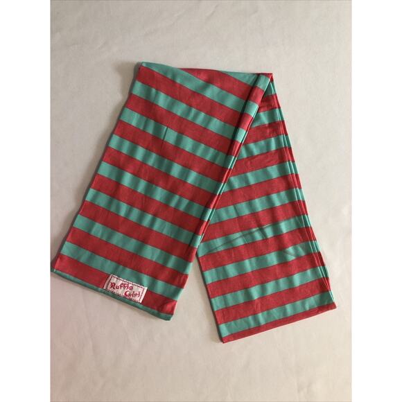 Ruffle Girl Infinity Scarf Kid's Fashion Scarf Pink & Green Stripe Stretch Soft - Picture 8 of 10
